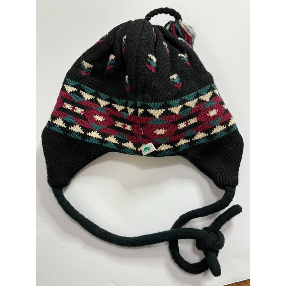 Turtle Fur Women's Black Knit Beanie With Ear Flaps & Tassel - Picture 4 of 8